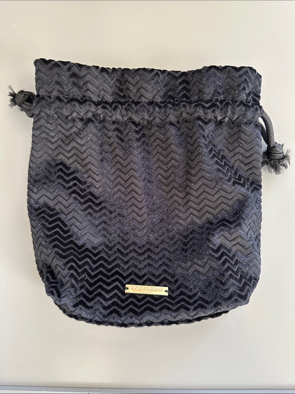 Velvet Giorgio Armani Beauty Drawstring Pouch Bag - Black